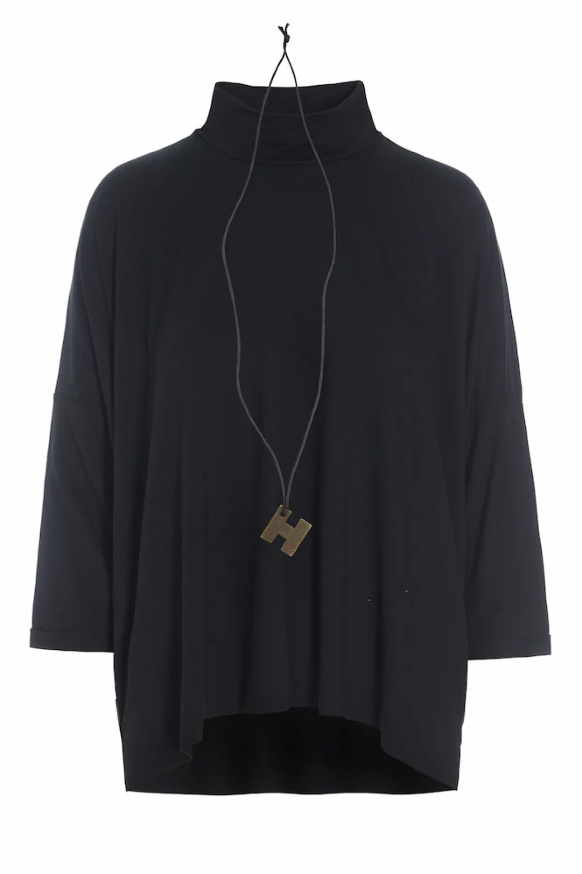 HSCPH BUE /HAKETTE BLUSE M/HALSKETTE - 96100 - BLACK Hot