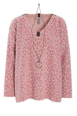 HSCPH BUE V-AUCHNITT BLUSE V-AUSSCHNITT - 1410P - PINK LEO Best