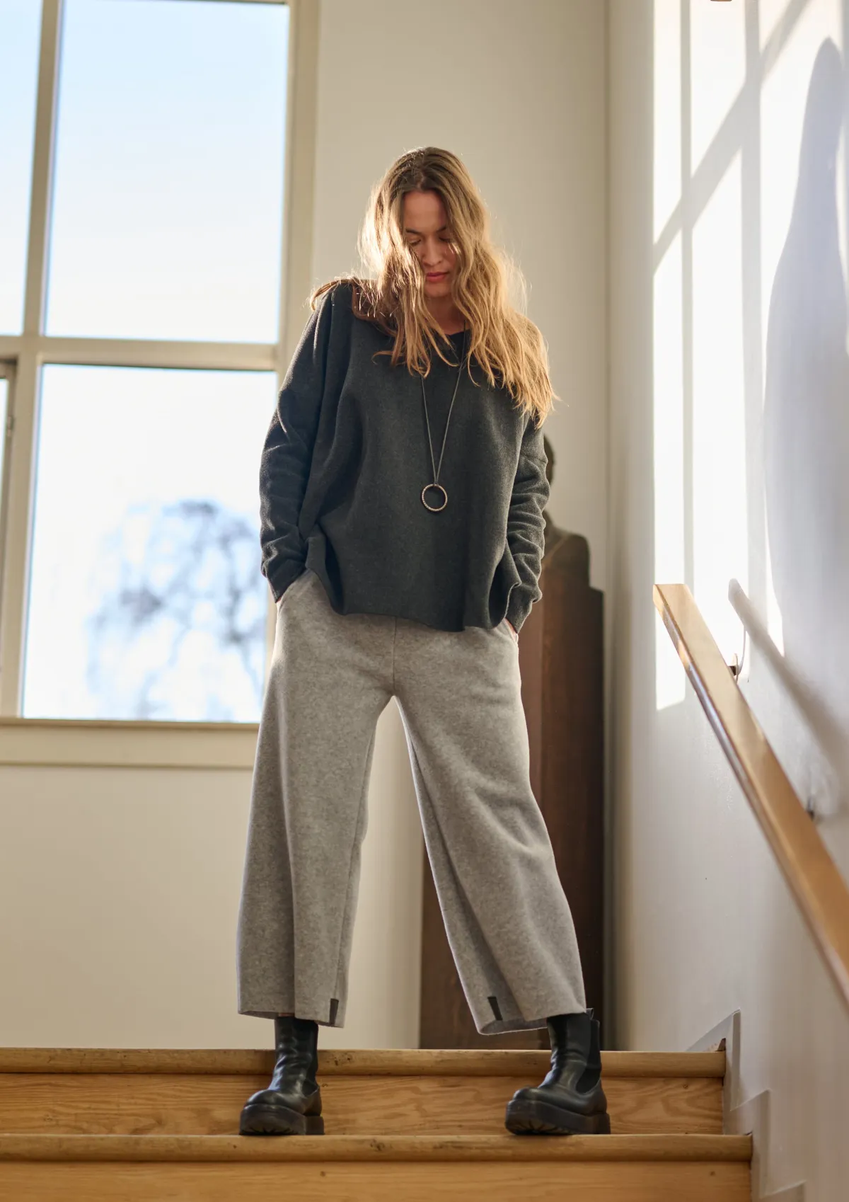 HSCPH FARE HOEN 3/4 ÄNGE FLARE HOSEN 3/4 LÄNGE - 2115 - LIGHT GREY