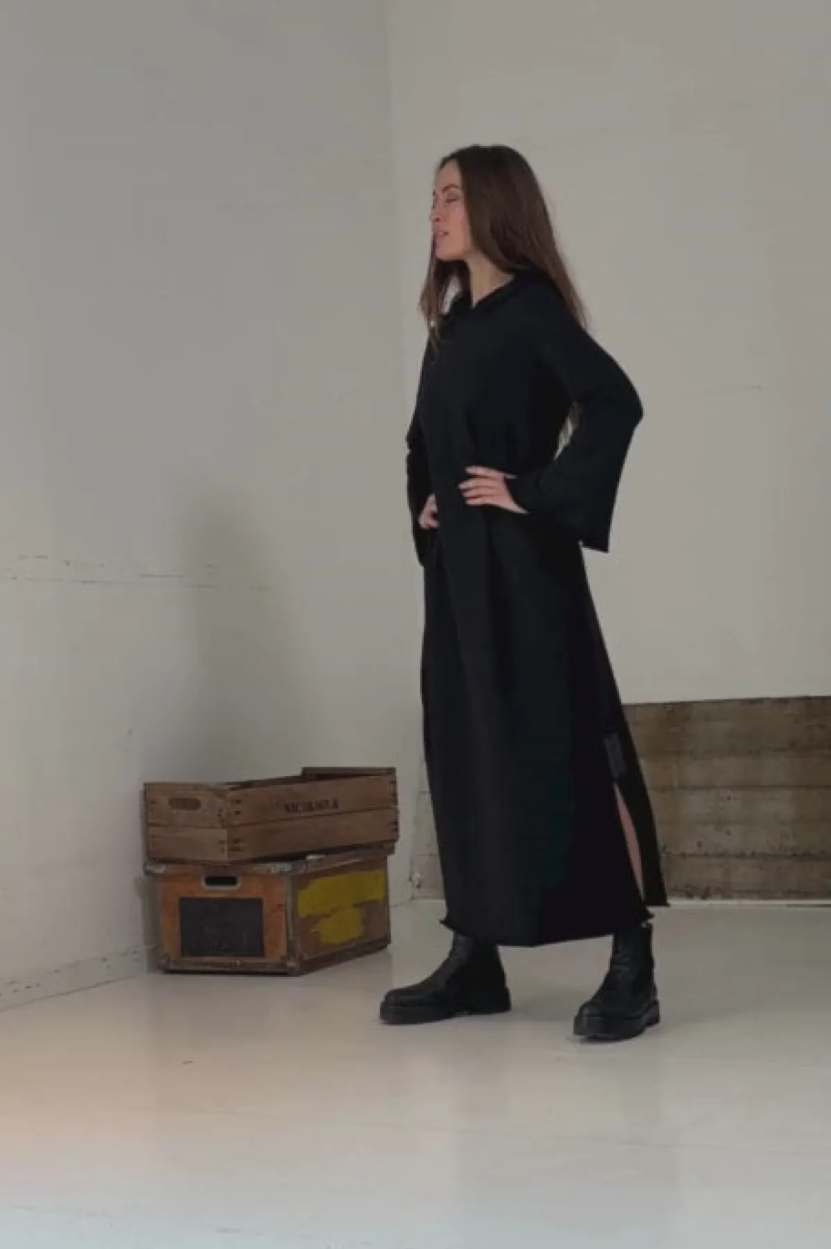 HSCPH KAFTAN KEID KAFTAN KLEID - 73005 - BLACK Hot