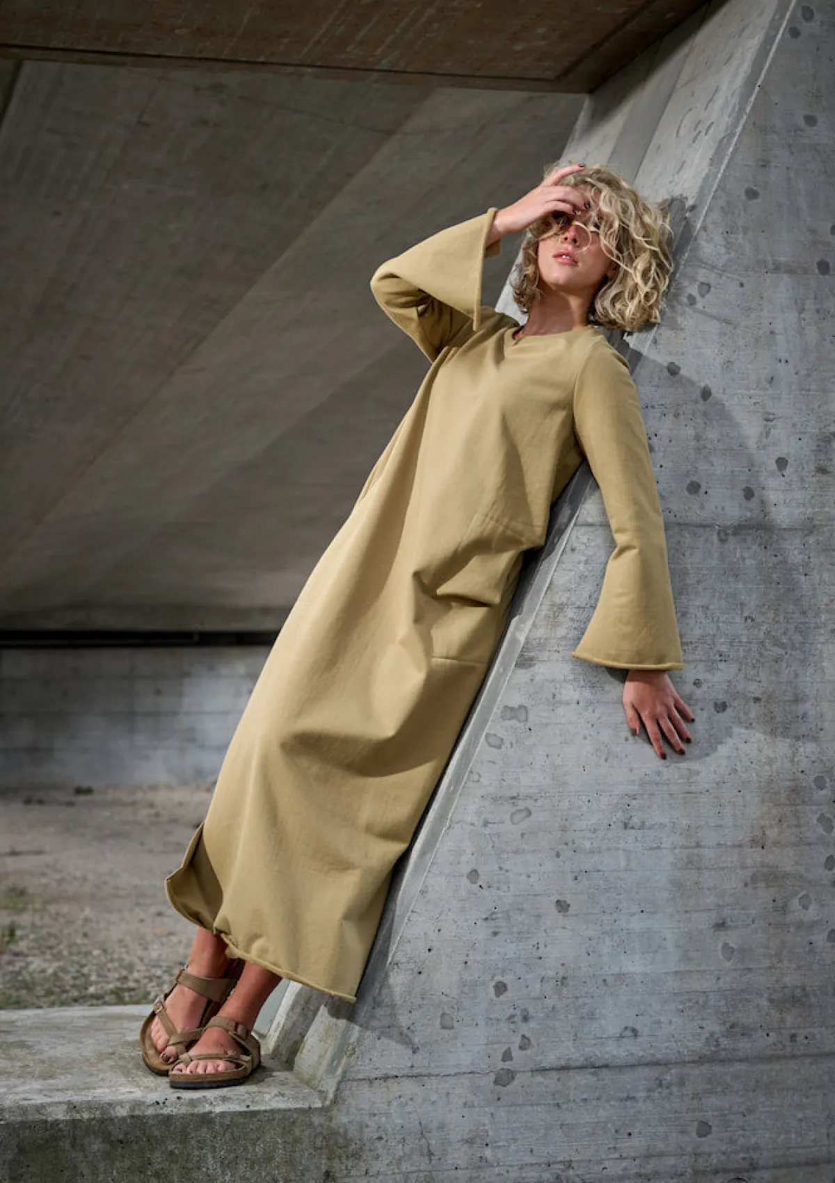 HSCPH ANGAR KEID LANGARM KLEID - 73009 - OLIVE Sale