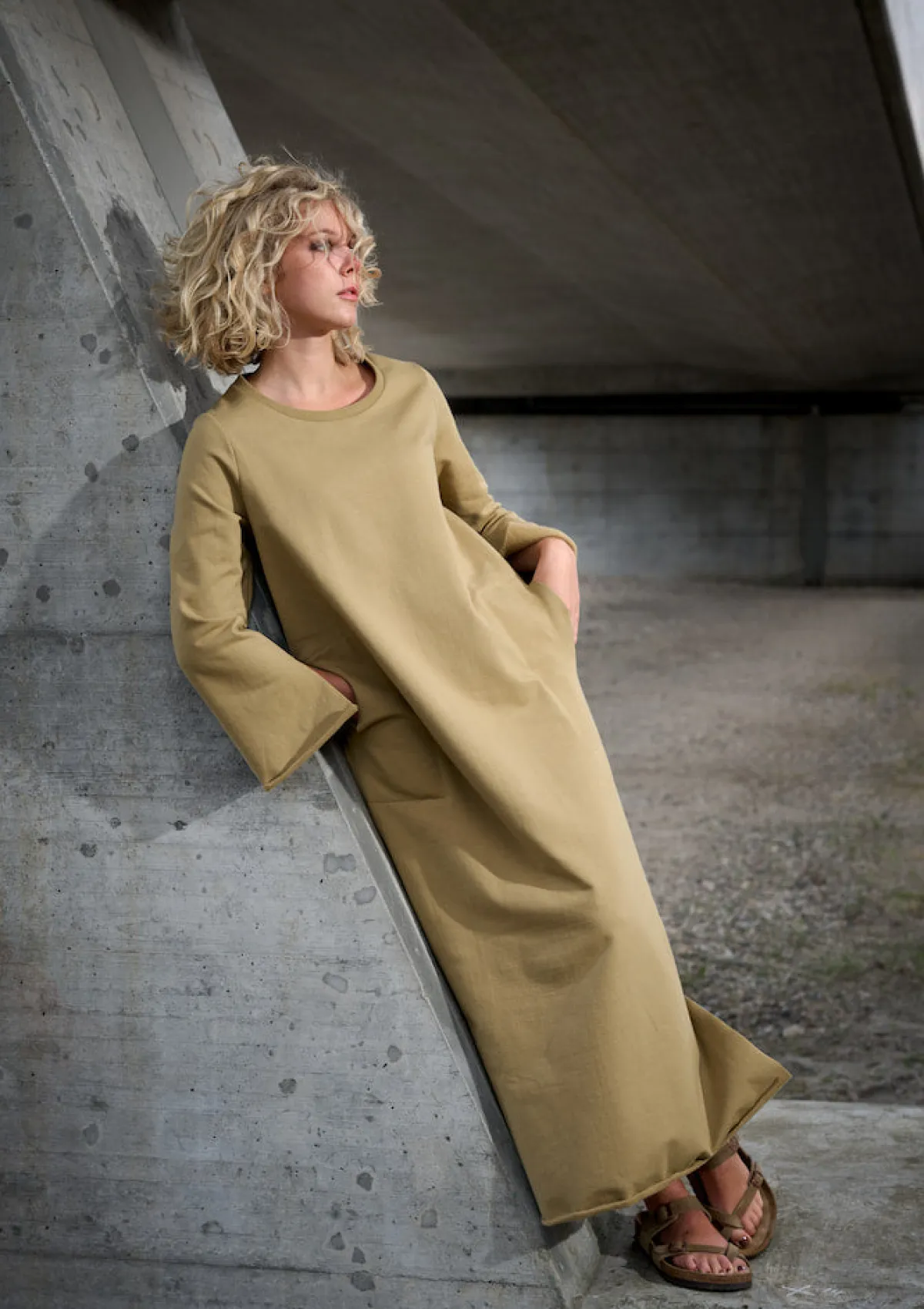 HSCPH ANGAR KEID LANGARM KLEID - 73009 - OLIVE Sale