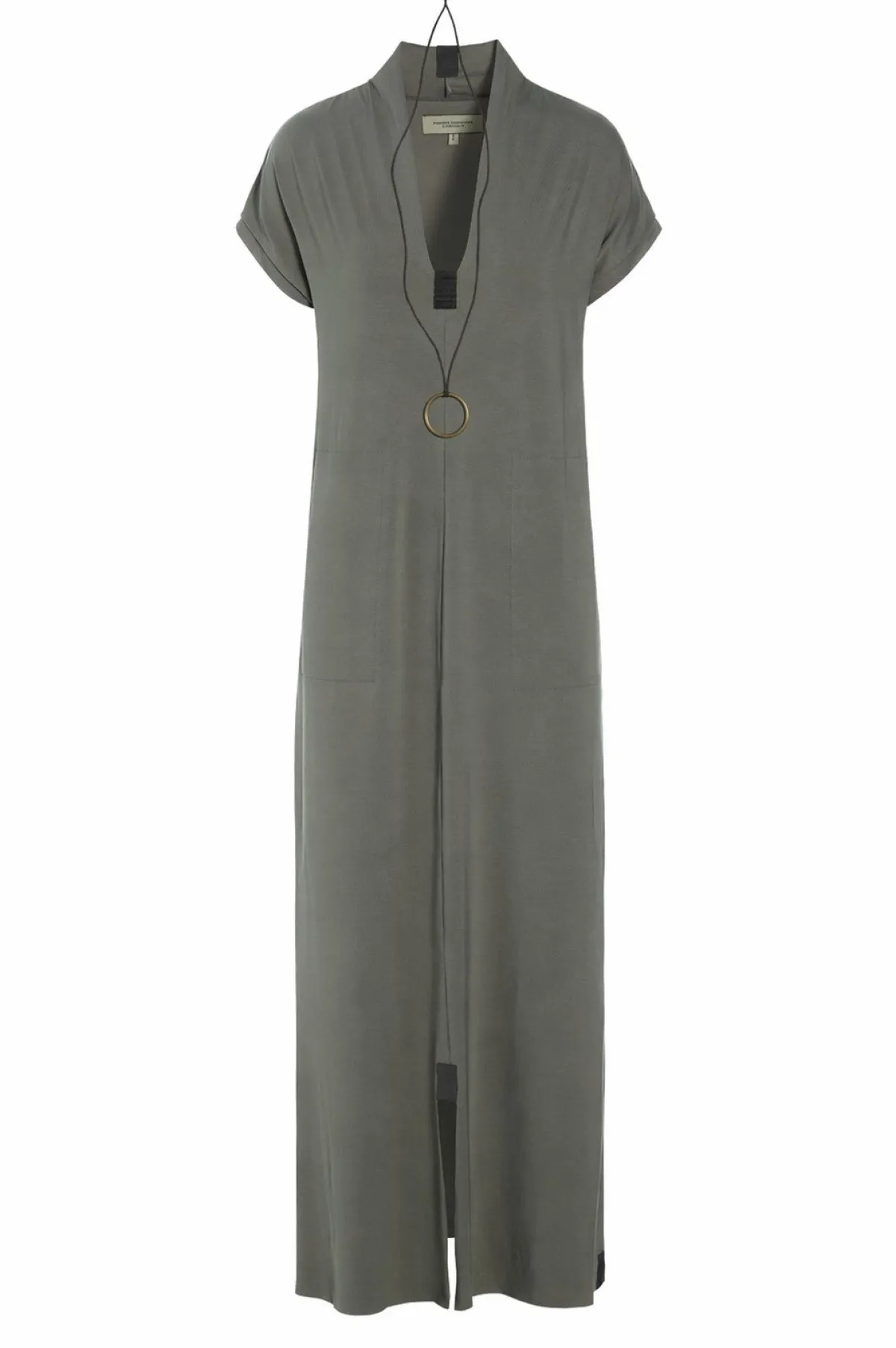 HSCPH ANGE KEID V-AUCHNITT LANGE KLEID V-AUSSCHNITT - 98067 - DUSTY GREEN