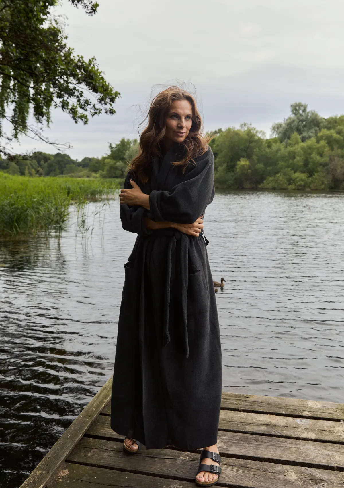 HSCPH MORGENMANTEL DAMEN MAXI MORGENMANTEL DAMEN MAXI - 7128 MAXI - SOFT BLACK Best