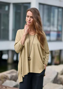 HSCPH OVERSIZED BLUSE V-AUSSCHNITT OVERSIZED BLUSE V-AUSSCHNITT - 96078 - OLIVE Online