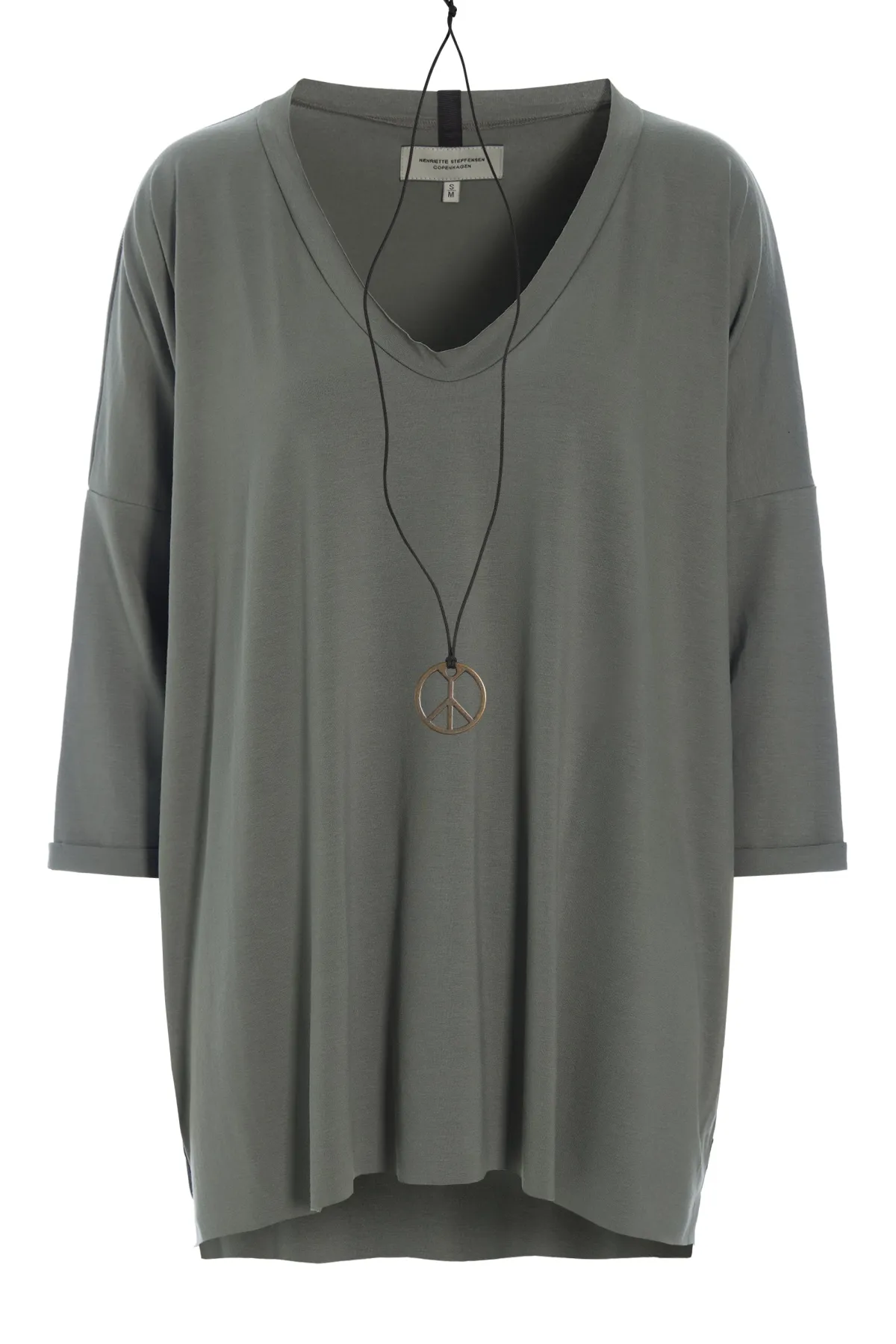 HSCPH OVERSIZED BLUSE V-AUSSCHNITT OVERSIZED BLUSE V-AUSSCHNITT - 96078 - DUSTY GREEN