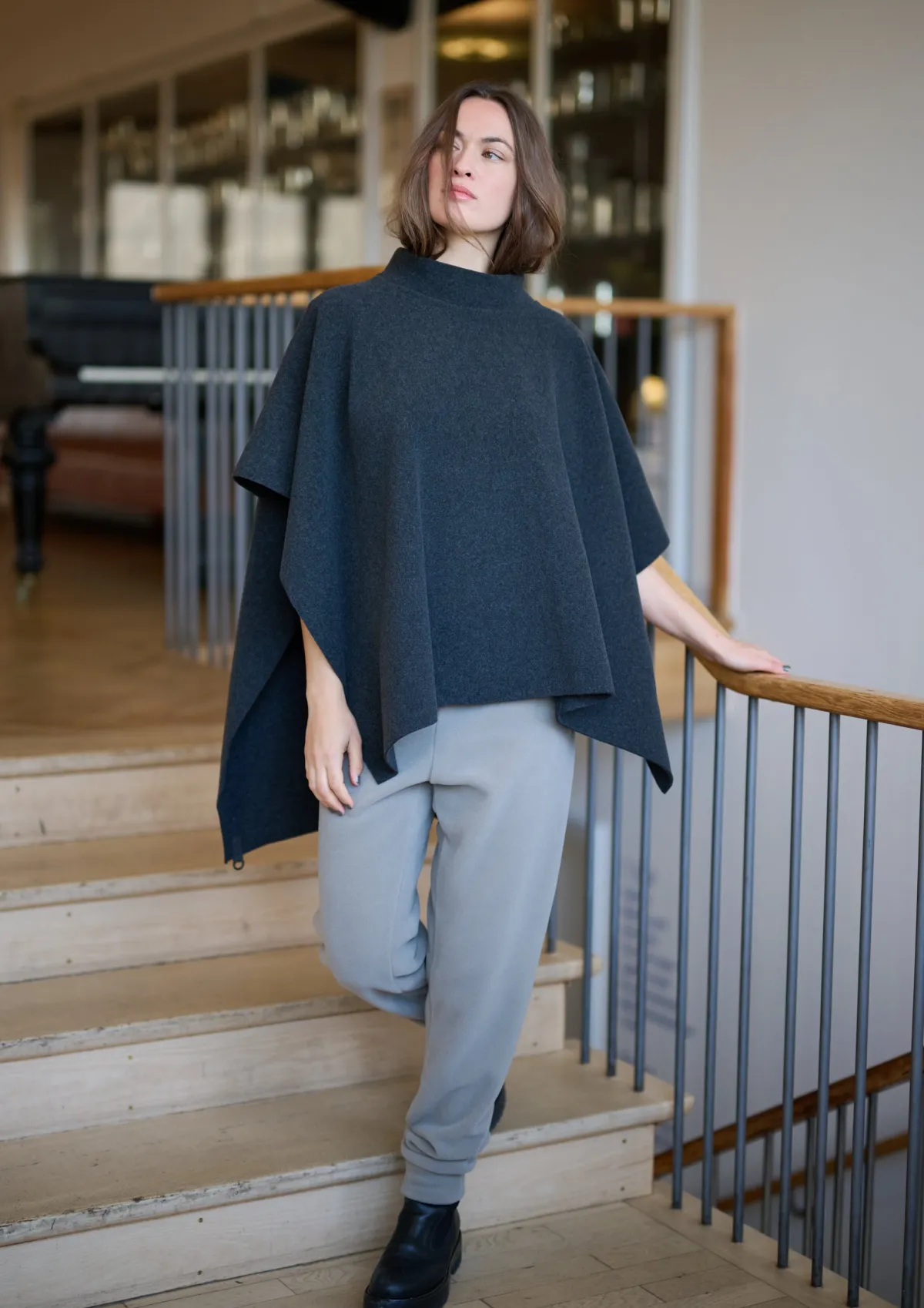 HSCPH PONCHO PONCHO - 4126 - SOFT BLACK
