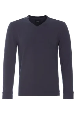 HSCPH T-HIRT V-AUCHNITT ANGAR T-SHIRT V-AUSSCHNITT LANGARM - 1021C - DEEP BLUE