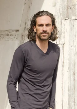 HSCPH T-HIRT V-AUCHNITT ANGAR T-SHIRT V-AUSSCHNITT LANGARM - 1021C - DEEP BLUE